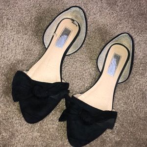 Black bow flats